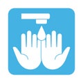 Covid 19 coronavirus prevention hands water drop faucet block style icon