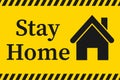 Covid-19 Coronavirus quarantine campaign stay at home with a flat design. Stay at home pictogram. Stop the coronavirus, stay calm Royalty Free Stock Photo