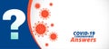 Covid-19 coronavirus questions and answers or help support banner Royalty Free Stock Photo