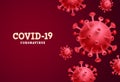 Covid-19 coronavirus red vector background. Coronavirus covid-19 text Royalty Free Stock Photo
