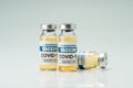 Covid 19 coronavirus vaccine in glass flask for immunity
