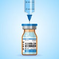 Covid-19 coronavirus vaccine and syringe injection