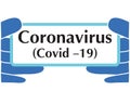 Covid 19 Coronavirus vector banner with test tube in surgical gloves Stop Novel Coronavirus outbreak covid-19 2019-nCoV symptoms
