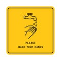 COVID-19 Coronavirus vector icon with please wash your hands Royalty Free Stock Photo