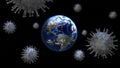COVID-19 Coronavirus virus microscopic, Attack on the world