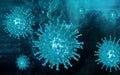 Virus Microscopic cyan color