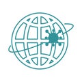 Covid 19 coronavirus, world virus spread outbreak pandemic prevention line design icon