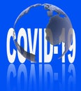 Covid-19 covid 19 virus coronavirus ncov 2019 blue background text word - 3d rendering