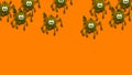 Banner with space related to COVID-19. Simulated digital drawing of the coronavirus virus.