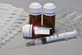 Covid-19 Delta variant strain vaccine. Syringe and vaccine. Treatment for coronavirus covid-19 Royalty Free Stock Photo