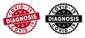 Scratched Covid-19 Diagnosis Round Red Stamp Seal