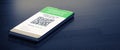 COVID-19: Digital Green Certificates on Smart Phone Screen.