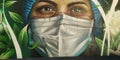 covid doctors nurses graffiti wall mural virus safe