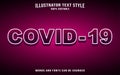 Covid 19 editable text effect Royalty Free Stock Photo