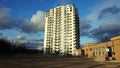 Covid- 19: Empty Parking and quiet residential buildingGuelph Ontario Canada corona lock down