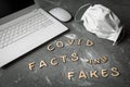 Covid facts and fakes quarantine pandemic news and treatment Royalty Free Stock Photo