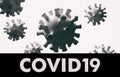 Covid19. Flu coronavirus floating, micro view, pandemic virus infection, chinese flu concept. 3d illustration Royalty Free Stock Photo