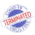 Covid-19 Virus Terminated Virus Free Stamp Royalty Free Stock Photo