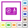 Covid 19 free flat framed icons Royalty Free Stock Photo
