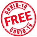 Covid 19 free stamp Royalty Free Stock Photo