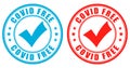 Covid free vector stamp Royalty Free Stock Photo