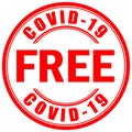 Covid-19 free vector stamp Royalty Free Stock Photo