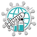 COVID global vaccination concept icon