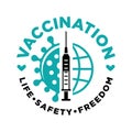 COVID global vaccination concept icon
