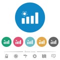 Covid graph flat round icons