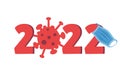 2022 covid. Happy New Year 2022. Vector illustration