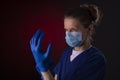 COVID-19 healthcare worker using PPE protective equipment Royalty Free Stock Photo