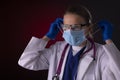 COVID-19 healthcare worker using PPE protective equipment Royalty Free Stock Photo
