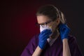 COVID-19 healthcare worker using PPE protective equipment Royalty Free Stock Photo