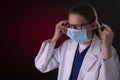 COVID-19 healthcare worker using PPE protective equipment Royalty Free Stock Photo