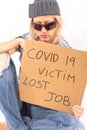 Covid-19 homeless for losing job Royalty Free Stock Photo