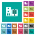 Covid Hospital square flat multi colored icons