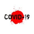 Covid-19 coronavirus ink watercolor icon