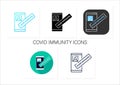 Covid immunity icons set