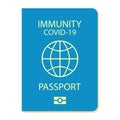 Covid-19 immunity passport vector icon