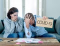 COVID-19 job losses. Couple having financial problems after job loss due to coronavirus outbreak Royalty Free Stock Photo