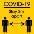 COVID-19 Keep Apart Signage to encourage people to maintain physical or social distance