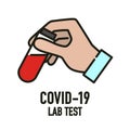 Covid-19 lab test icon design concept. Novel Coronavirus 2019-nCoV. World Health organization WHO introduced new official name Royalty Free Stock Photo