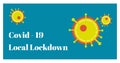 Covid-19 Local Lockdown vector Illustration on a light blue background