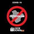 Covid-19 LockDown GuÃËtersloh City Germany State world lockdown for quarantine. vector art image illustration Royalty Free Stock Photo