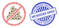 Textured Members Only Badge and Infection Forbidden Shit Collage Icon