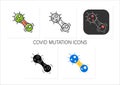 Covid mutation icons set