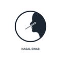 Covid nasal swab icon. Corona virus nasal pcr swab test line icon Royalty Free Stock Photo