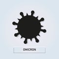 Covid-19 New Strain Omicron. Vector icon of mutated virus.