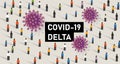 covid-19 new variant delta corona virus epidemic mutation world wide map