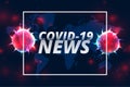 Covid-19 news and updates banner with virus cell